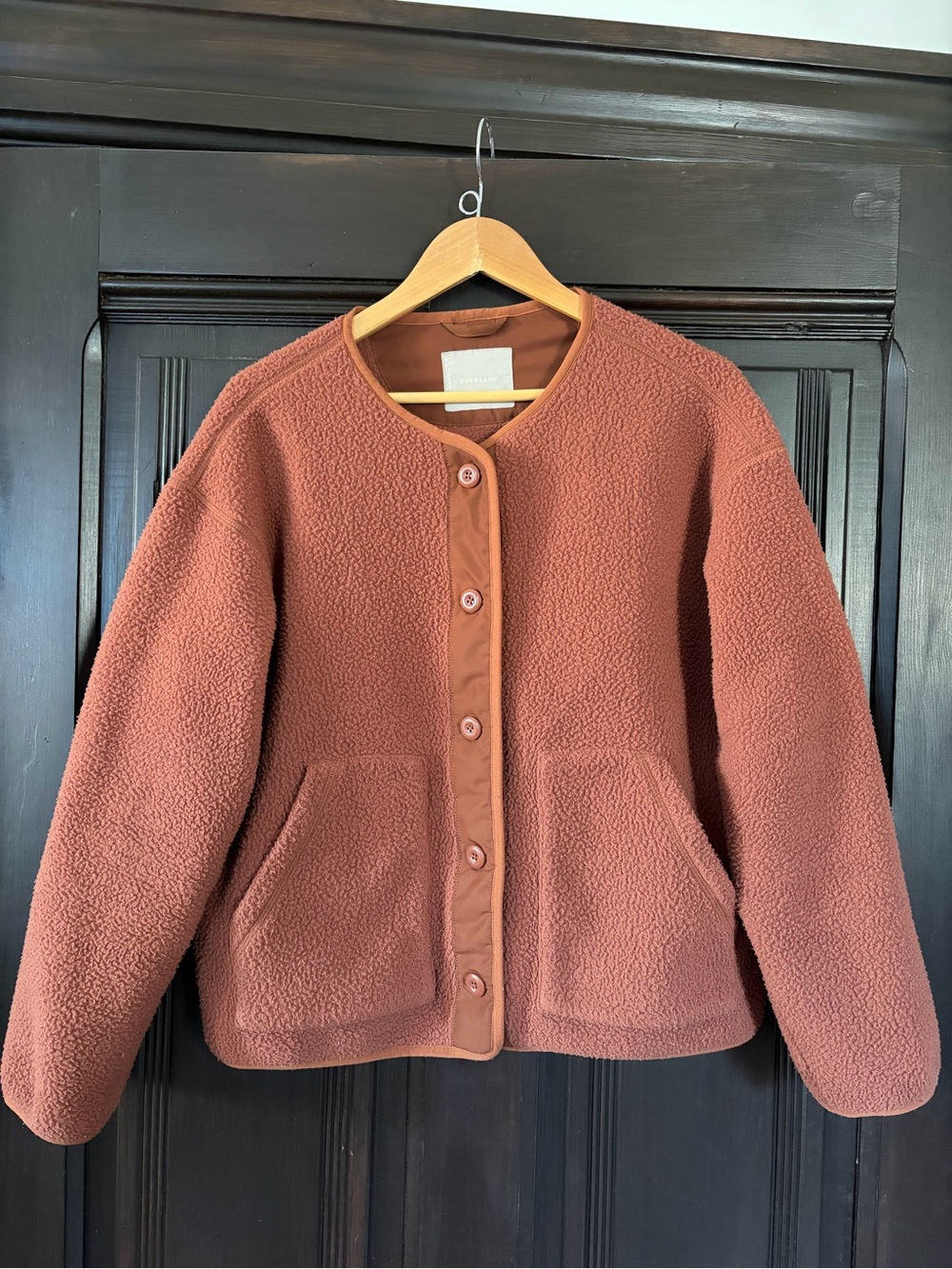 Everlane Women’s ReNew Teddy Liner Jacket, Size Large, Cocoa Brown